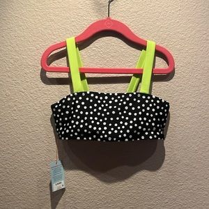 New Cat & Jack Girl’s Bikini Top Black Polka Dot Size 6/6X NWT